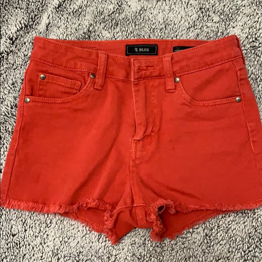 Red Denim Shorts